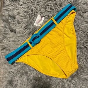 Jessica Simpson belted high-waisted bikini bottom